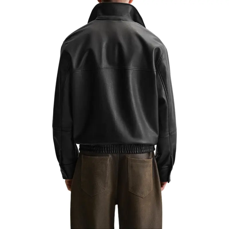 ZARA Leather Jacket Men's Black-5