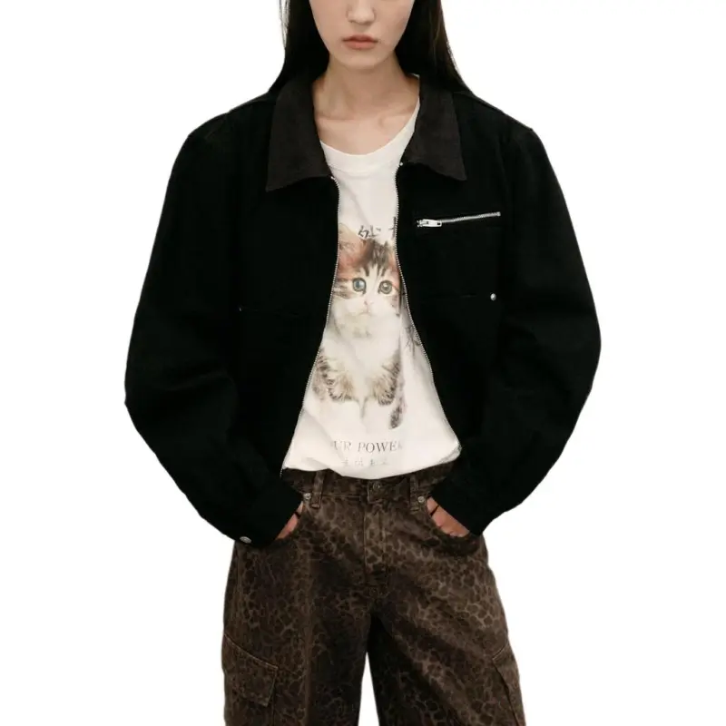 ZARA Denim Jackets Unisex Black-1