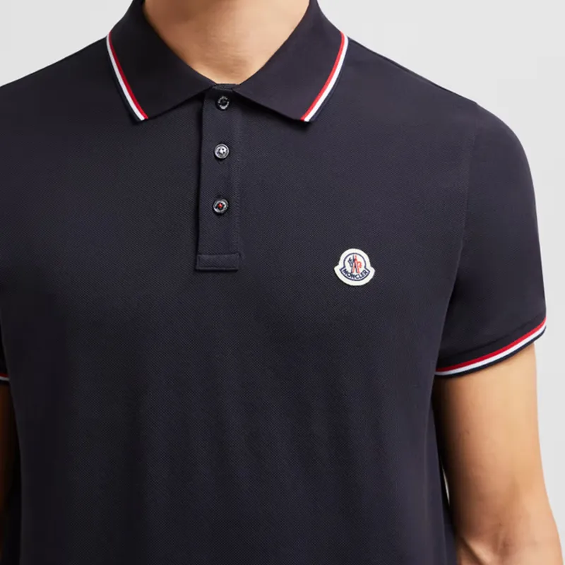 Moncler Logo Patch Short Sleeved Polo Shirt-4