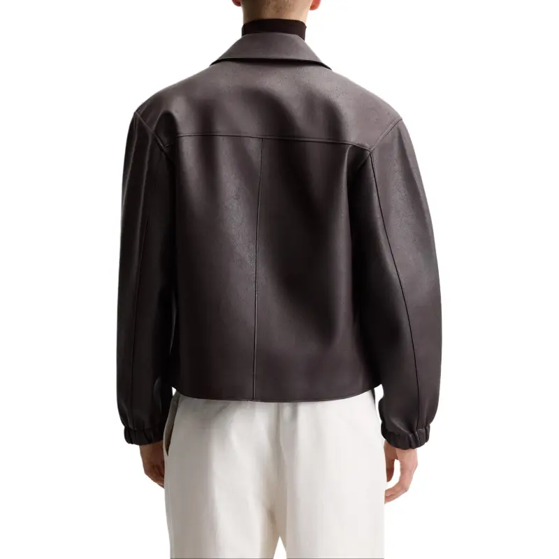 ZARA Leather Jacket Men's Bright Red-4