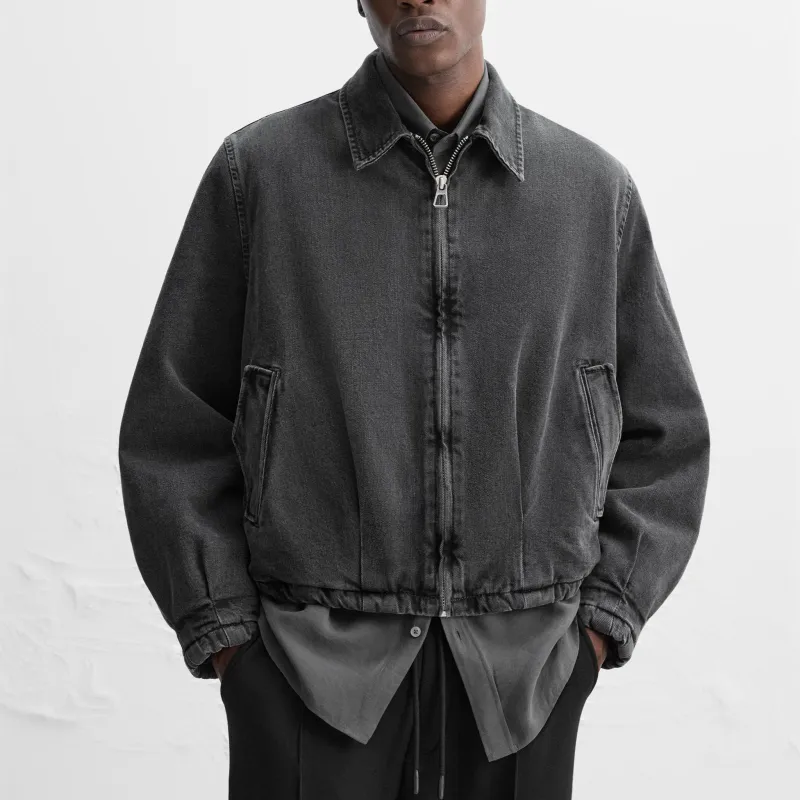 ZARA Denim Jackets Men Black-2