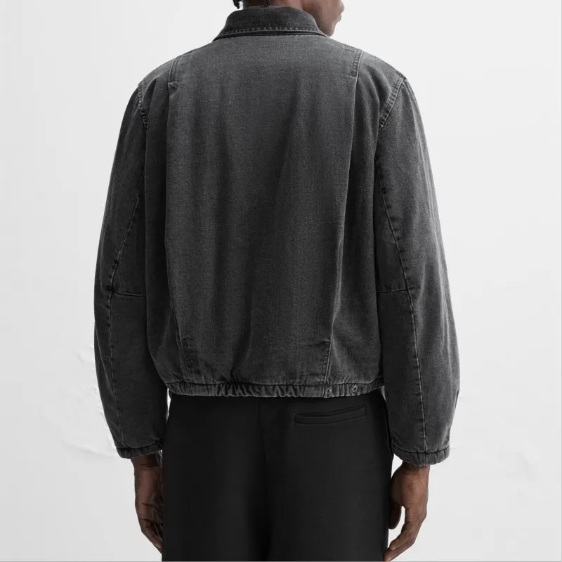 ZARA Denim Jackets Men Black-5