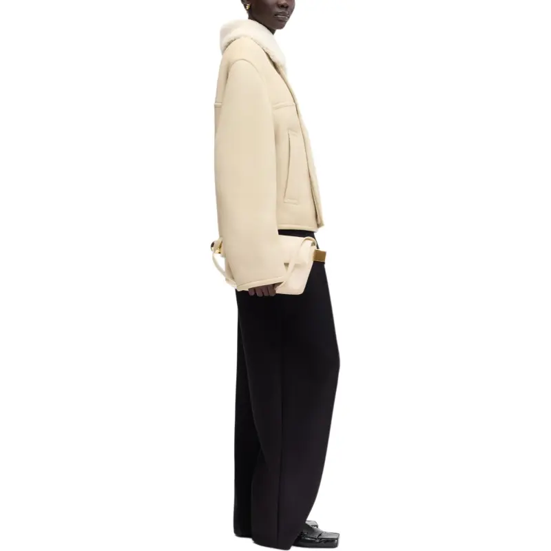 Jacquemus Double Breasted Shearling Coat-2