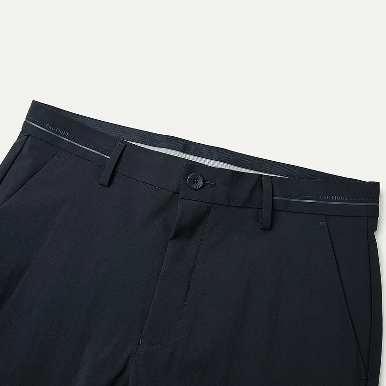HLA Casual Pants Men's Navy Blue Pattern-3