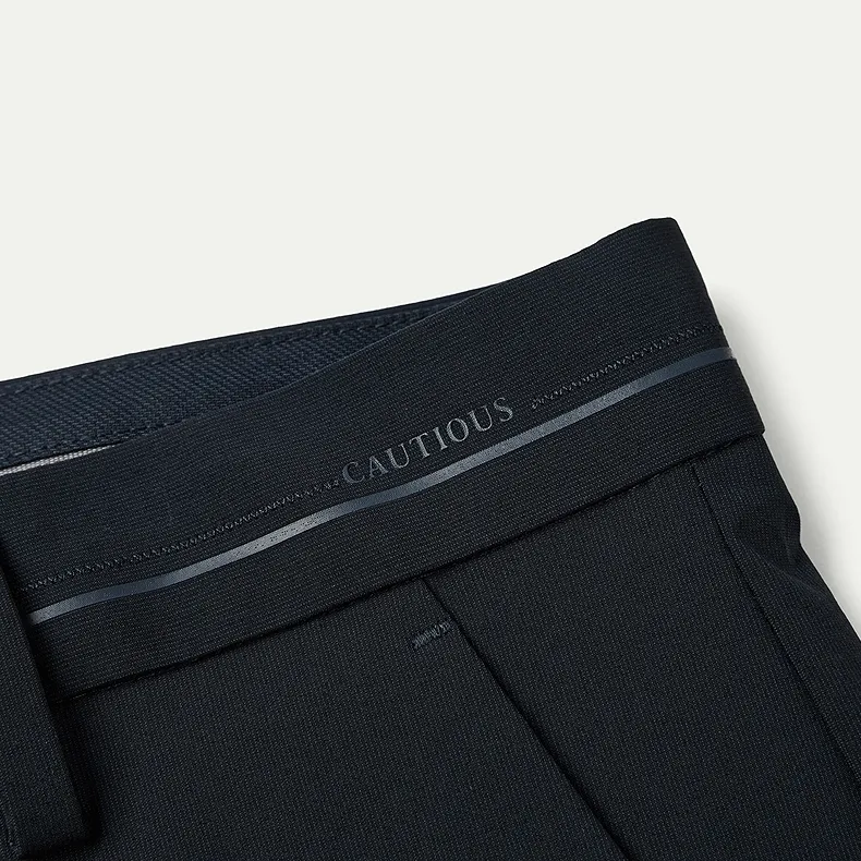 HLA Casual Pants Men's Navy Blue Pattern-2