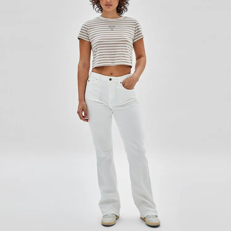 GUESS Crop Tops Women's White Stripes-3