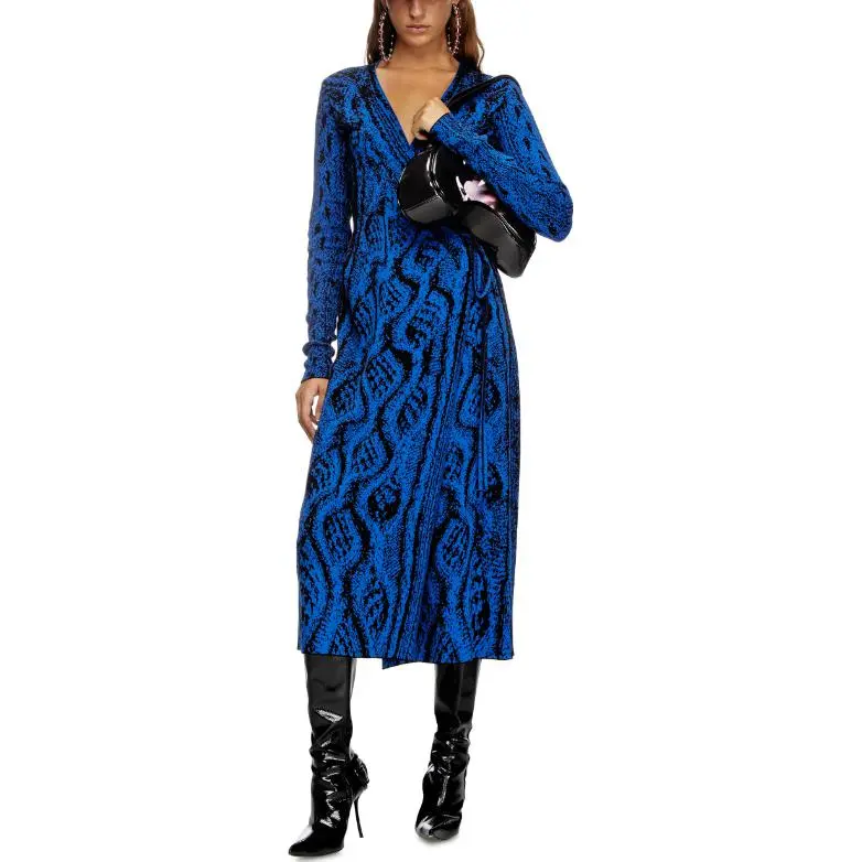 DIESEL FW24 Long Sleeved Dresses Women's Blue-1