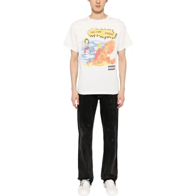 SAINT Mxxxxxx Cartoon print Cotton T shirt-3