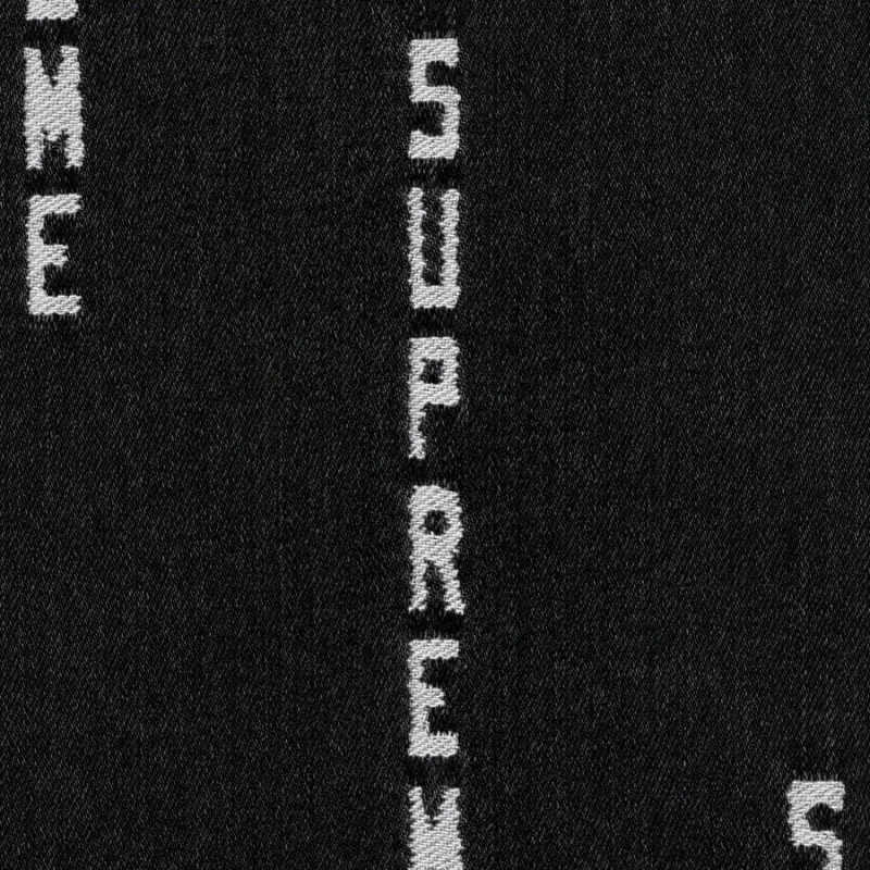 Supreme Logo Stripe Jacquard Denim Shirt-1