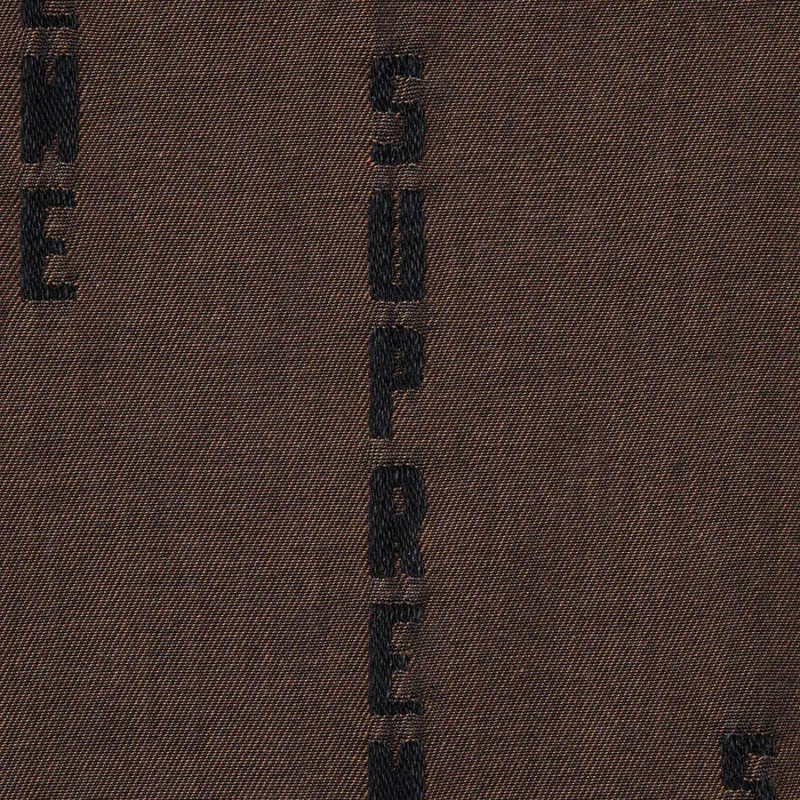 Supreme Logo Stripe Jacquard Denim Shirt-5