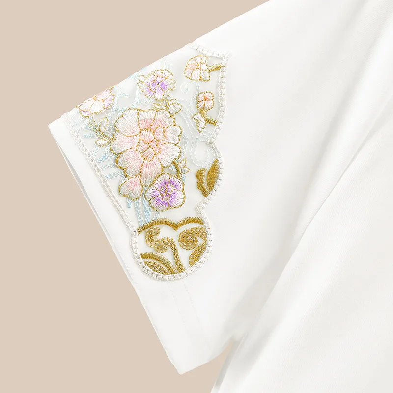 TOUCH Set in Sleeve T Shirt Women's White-6