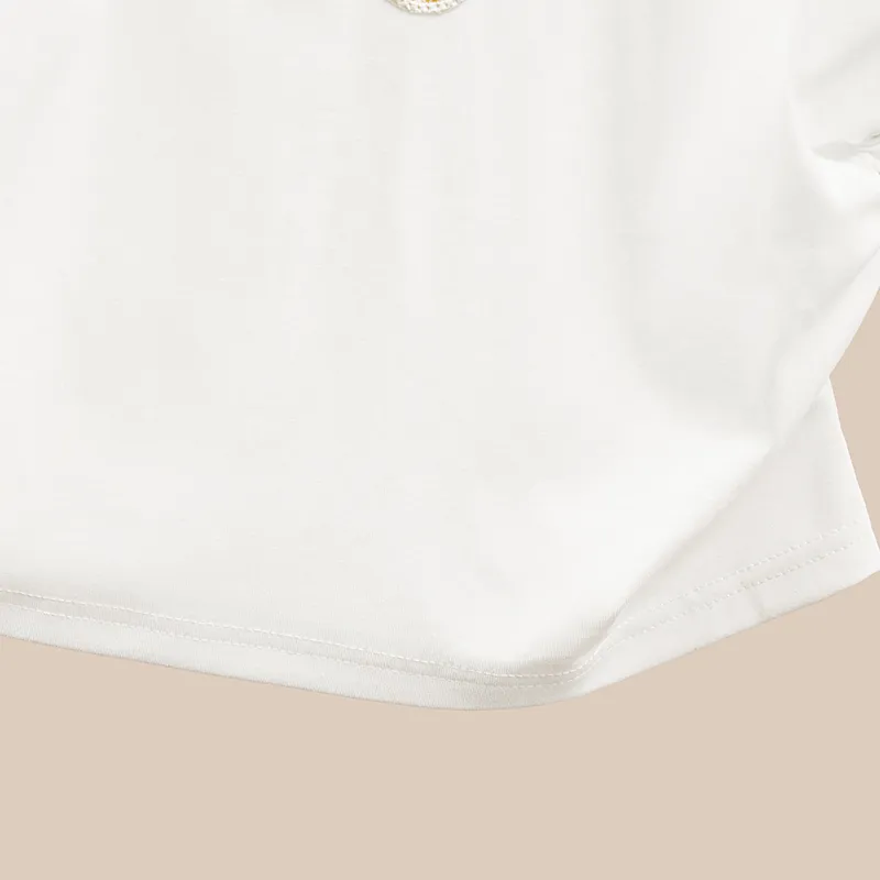 TOUCH Set in Sleeve T Shirt Women's White-7