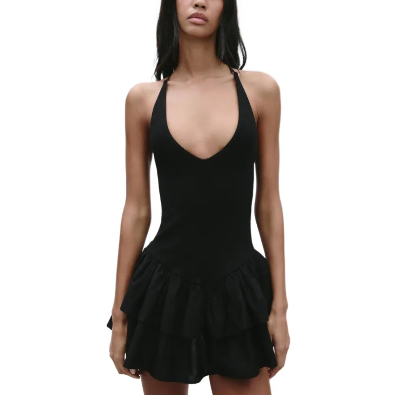 ZARA Slip Dresses Women's Black-3