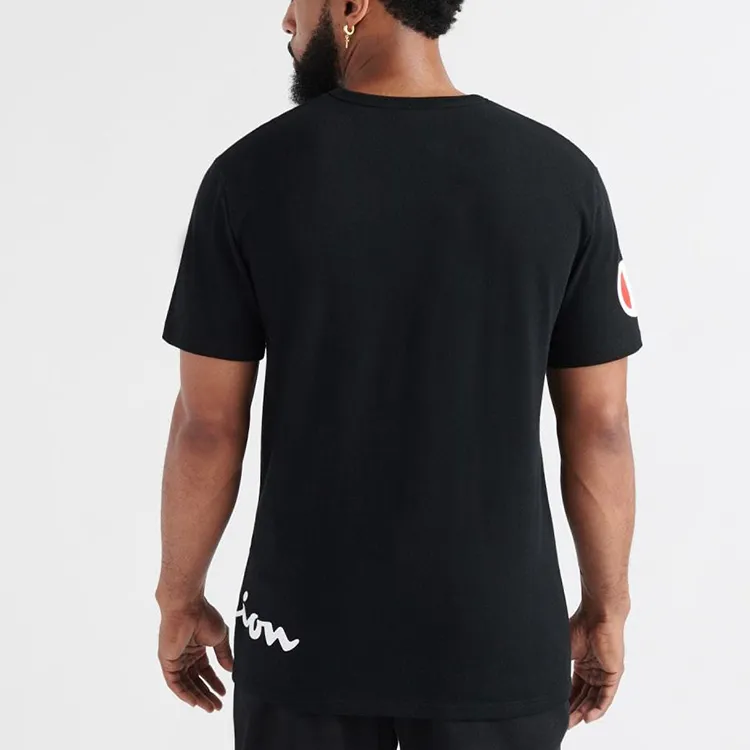 Champion Straight T-Shirt US Version Unisex Black-3