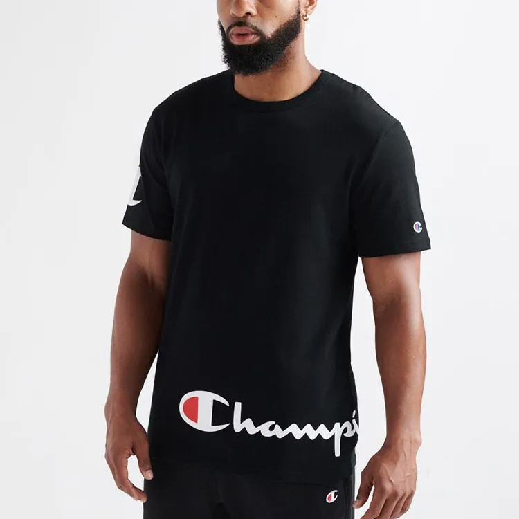 Champion Straight T-Shirt US Version Unisex Black-2