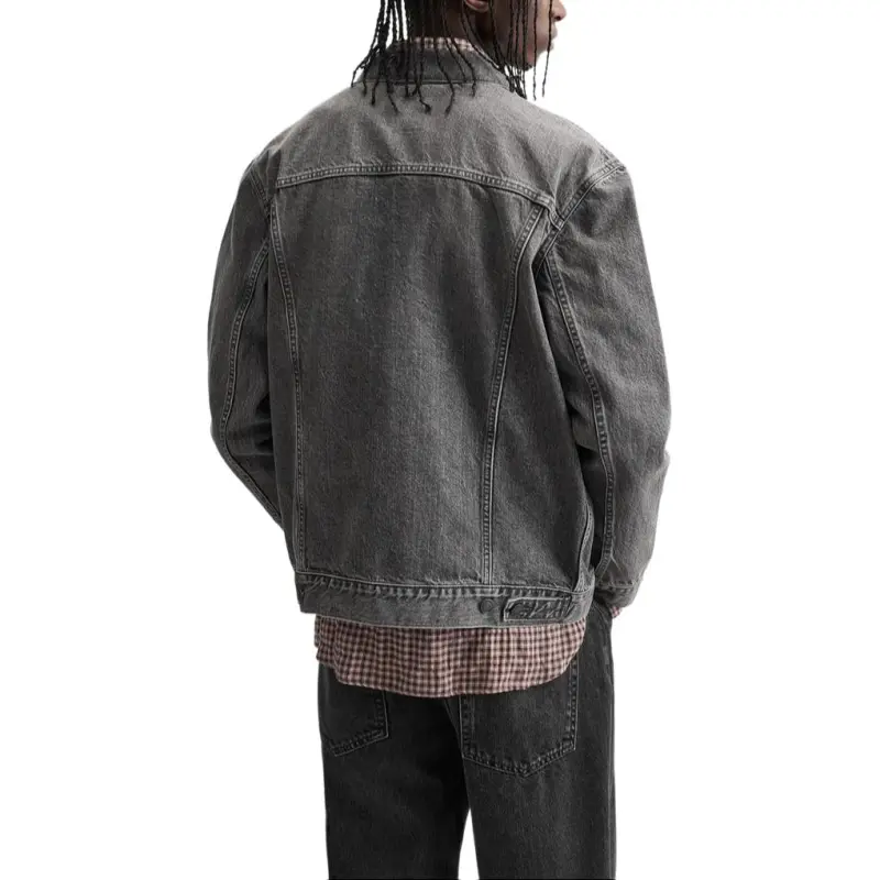 ZARA Denim Jackets Men Gray-5