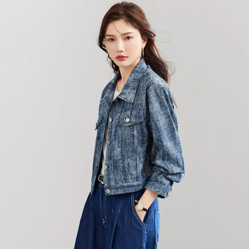 TERRE BLEUE Denim Jacket Women's Blue-5