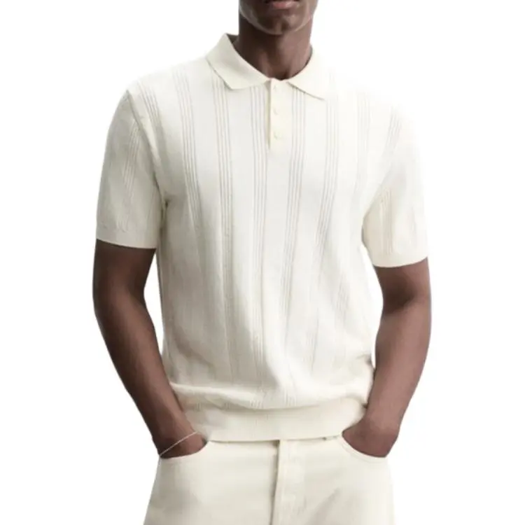 ZARA Polo Shirt Men's Frosted White-5