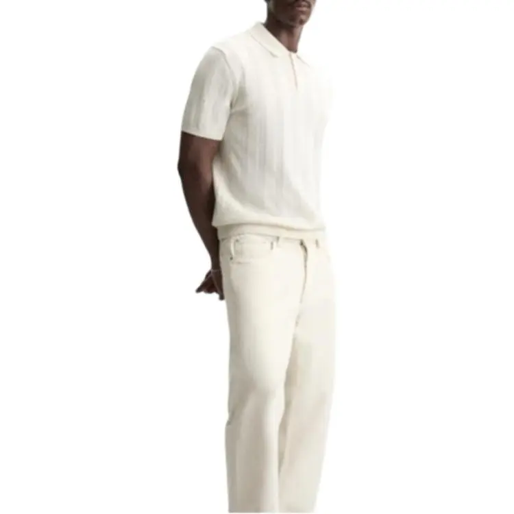 ZARA Polo Shirt Men's Frosted White-3