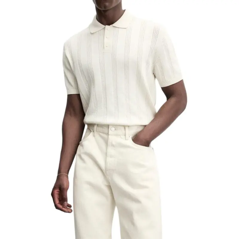 ZARA Polo Shirt Men's Frosted White-4