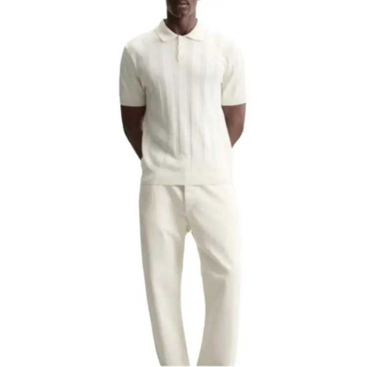 ZARA Polo Shirt Men's Frosted White-2