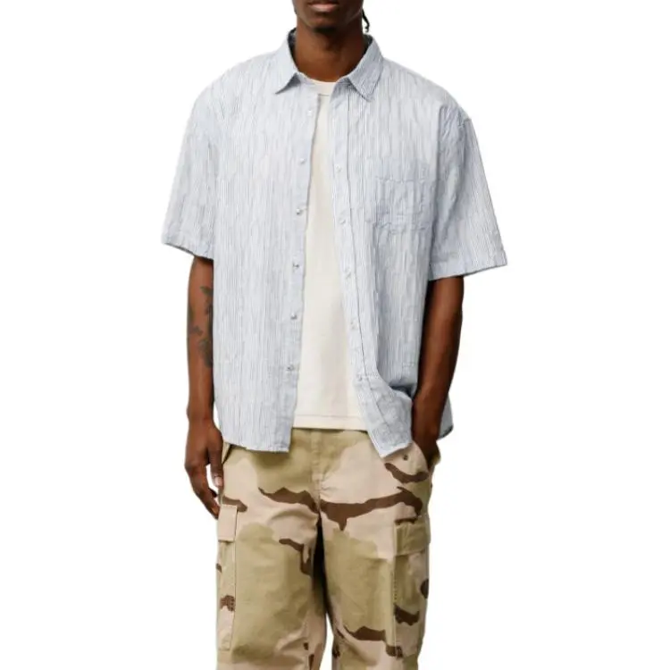 Stussy Wavy Striped Short Sleeve Shirt-2