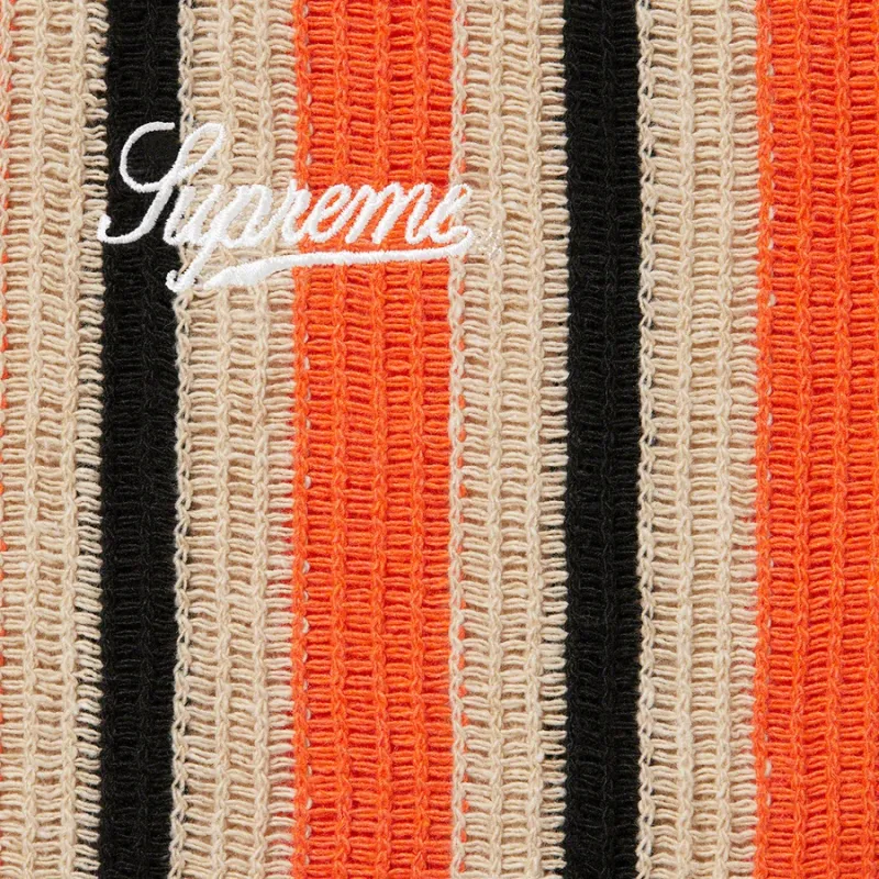 Supreme Open Knit Stripe Zip Polo-1