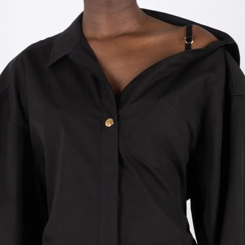Jacquemus Asymmetric neck Shirt Minidress-2