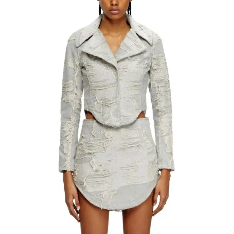 DIESEL SS25 Denim Jacket Women's Gray-2