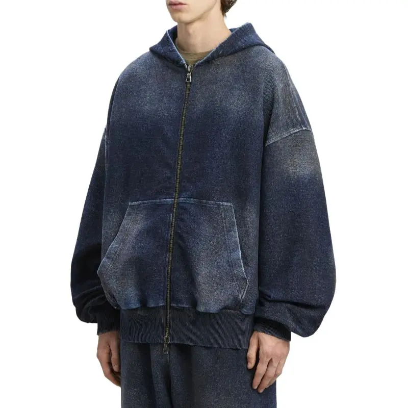 PALM ANGELS Monogram Printed Zip Up Denim Jacket-2