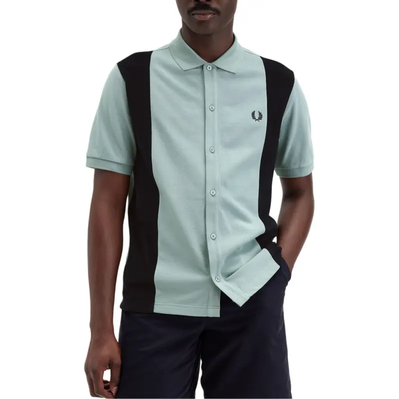 FRED PERRY Shirt Men's Silver Blue-2