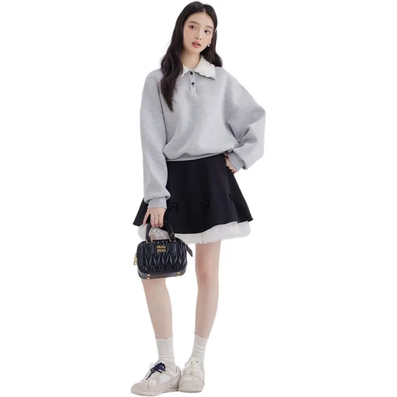 DEAR DEER PUFF Casual Short Skirts Women's Black-3