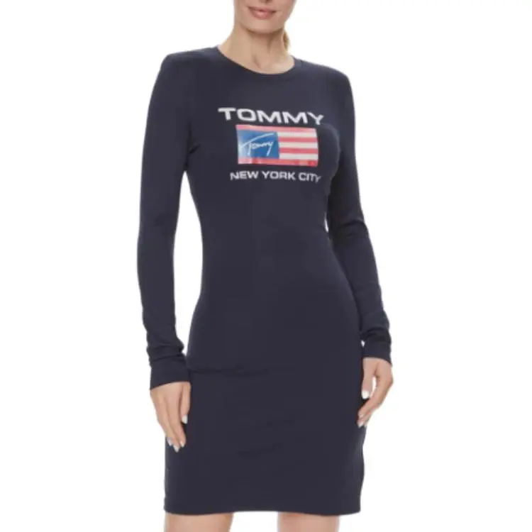 Tommy Hilfiger Long Sleeved Dress Women's Blue-1