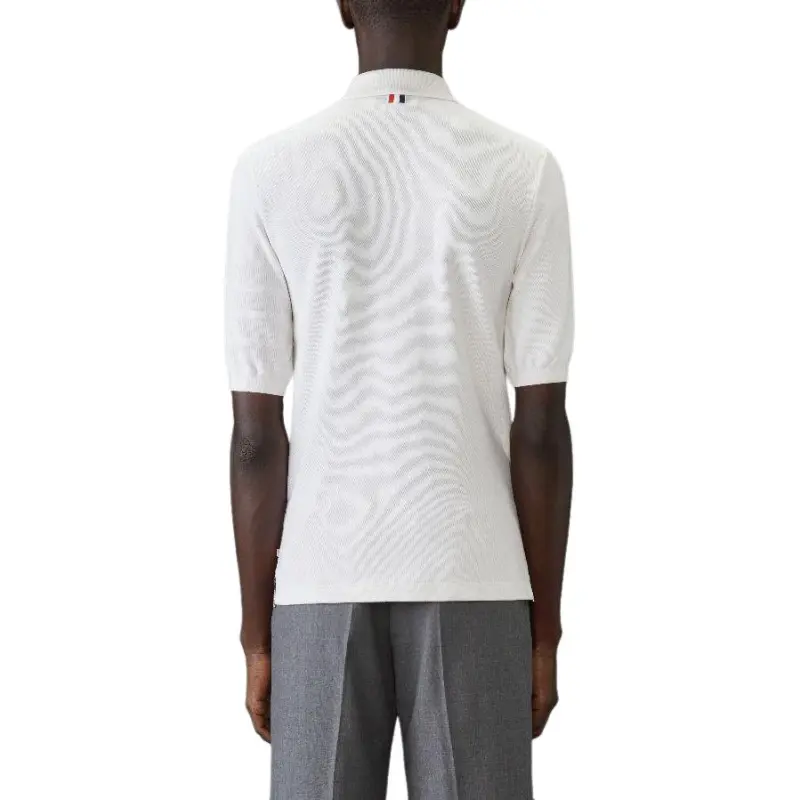 THOM BROWNE 4 Bar Silk Polo Shirt-3