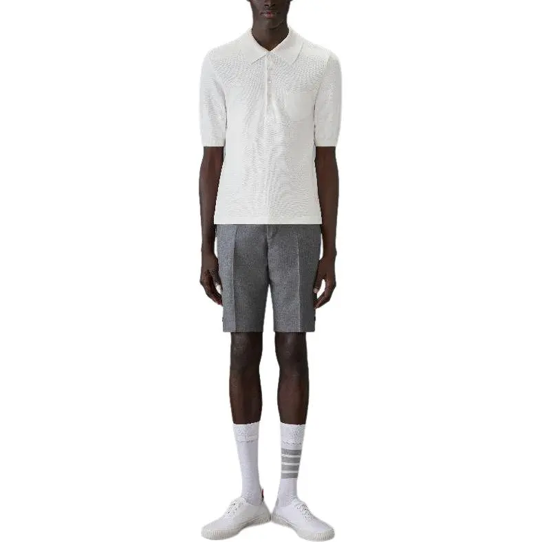 THOM BROWNE 4 Bar Silk Polo Shirt-1