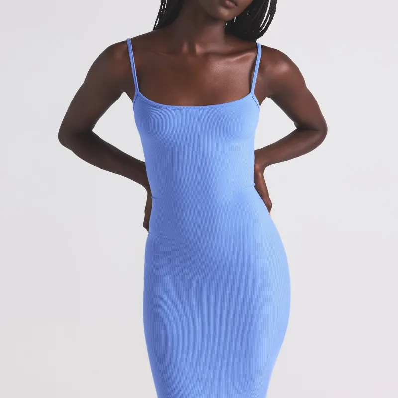SKIMS SS25 SOFT LOUNGE LONG SLIP DRESS Slip Dress Women's CIELO/Natural Blue-3