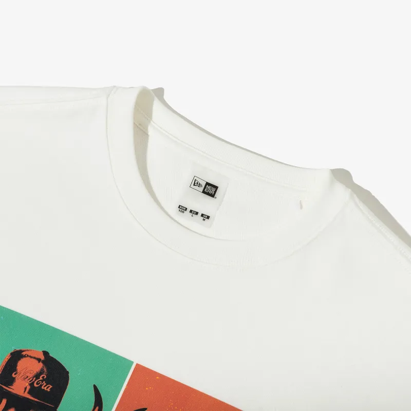 New Era T Shirt Korean Style Unisex White-4