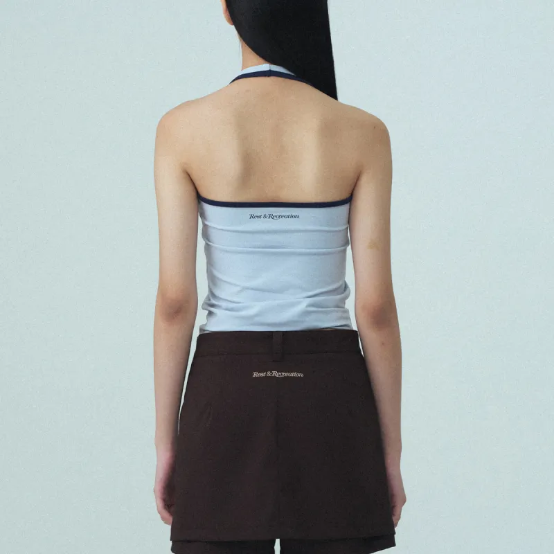 Rest&Recreation SS25 HALTER NECK SLEEVELESS Camisole Women's Sky Blue-7