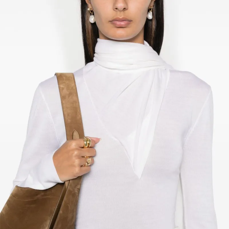 TOTEME Scarf Detailed Long Sleeve Sweater-4