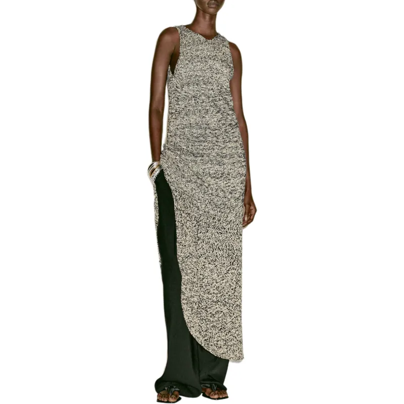 Massimo Dutti Slip Dress Women's White/Black-3