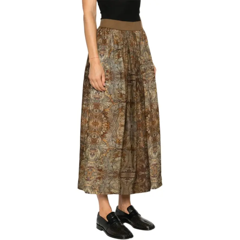UMA WANG Pattern-Printed Pleated Gillian Skirt-2