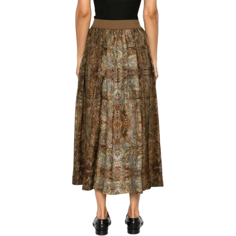 UMA WANG Pattern-Printed Pleated Gillian Skirt-3