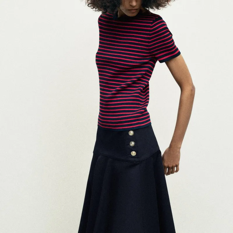 ZARA T Shirt Women's Red/Sea Blue-3