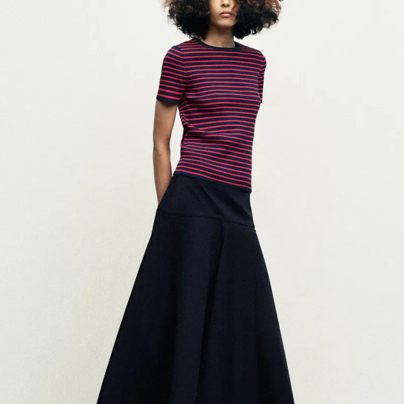 ZARA T Shirt Women's Red/Sea Blue-2