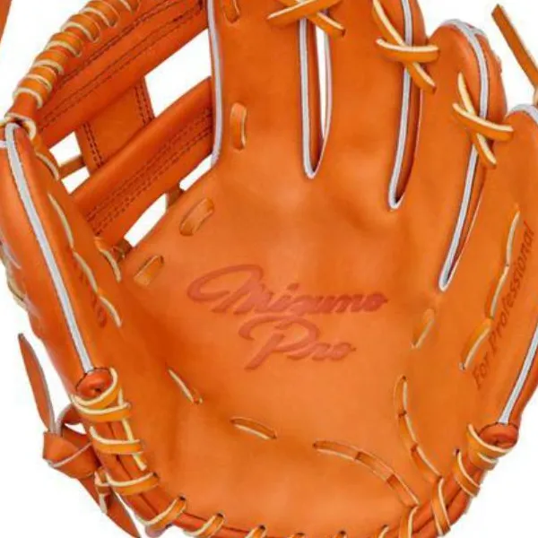Mizuno Baseball Gloves Pitching Glove Top Grain Cow Leather Unisex Orange-1