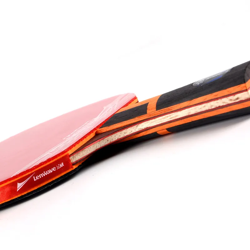 LENWAVE LW 0315 Ping Pong Paddles Unisex Wood Rubber Sponge Red-2