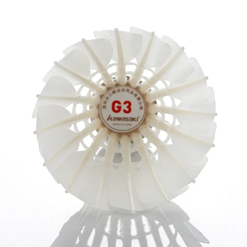 Kawasaki Club Collection Gold No. 3 Goose Feather Shuttlecock 12 Pack Goose Feather Match Ball Shuttlecocks-1