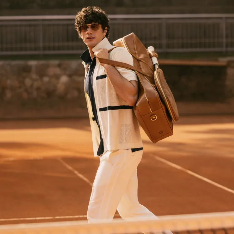 Wilson Tennis Racket Bags Leather Unisex Tan-4