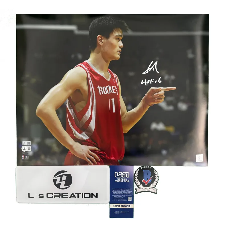 L's Creation Basketball Fan Supplies Mingwen Signature-HOF16 USASM Certificate Collection Rare Antiques Black Unisex-1