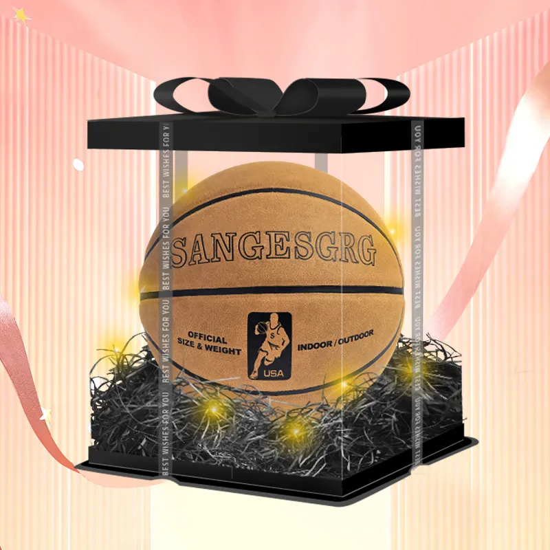 SANGESGRG SP113 Cow Leather Basketball Brown Yellow Size 7 Training-4